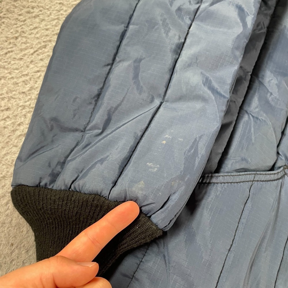Refrigiwear Insulated Puffer Men's Long Coat Size 2XL Navy Blue‎ Warm Full Zip * - Picture 5 of 13